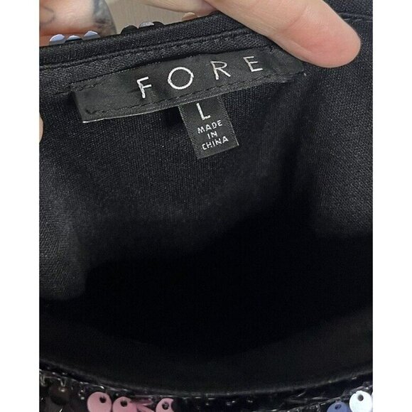 FORE NEW Celeste Checked Colorful Sequin Crop Top Size Large Women’s - Picture 4 of 9